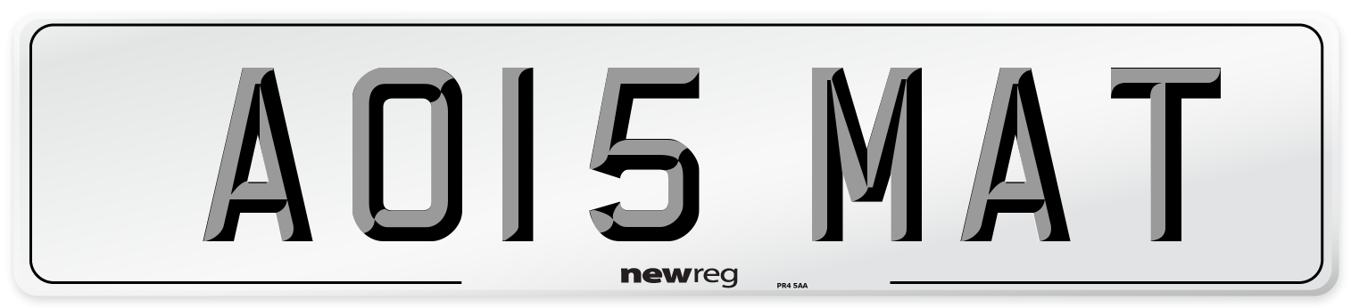 AO15 MAT Number Plate from New Reg
